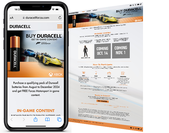 Duracell Forza Xbox Promotion