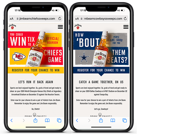 Jim Beam NFL Ticket Giveaway 2024