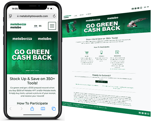 Metabo Go Green Cash Back promotion